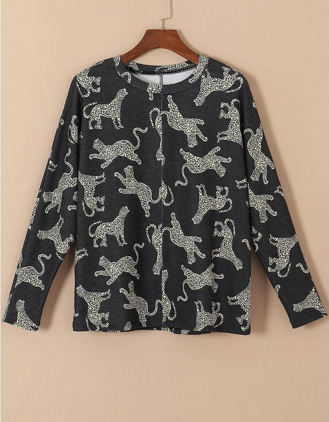 Black Lively Cheetah Print Long Sleeve Top