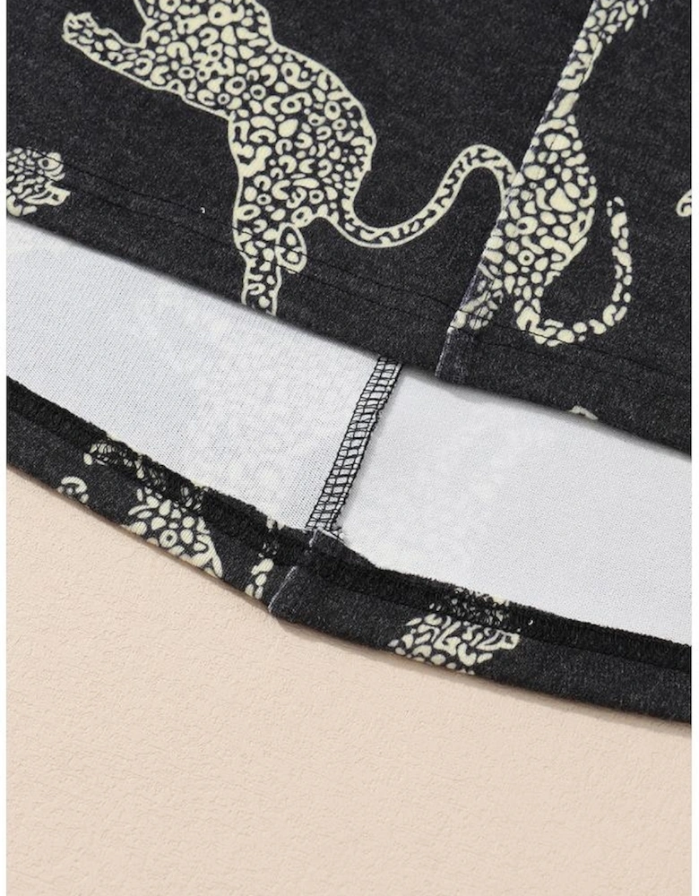 Black Lively Cheetah Print Long Sleeve Top