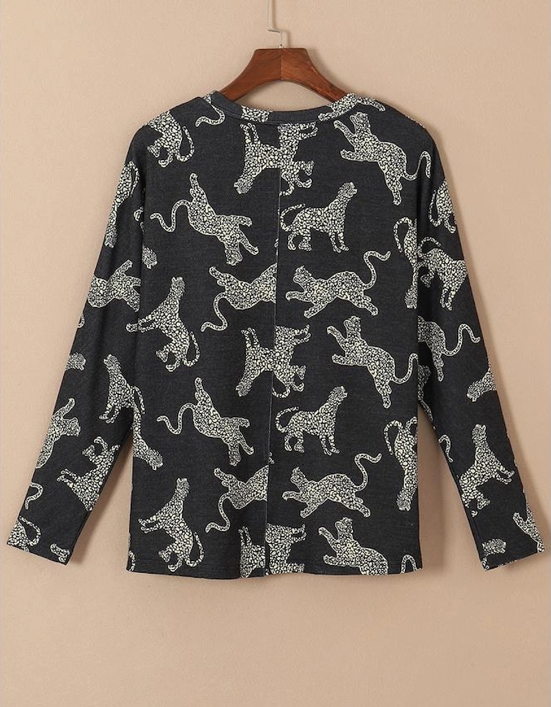 Black Lively Cheetah Print Long Sleeve Top