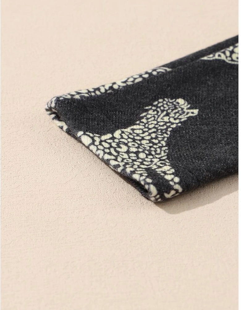 Black Lively Cheetah Print Long Sleeve Top