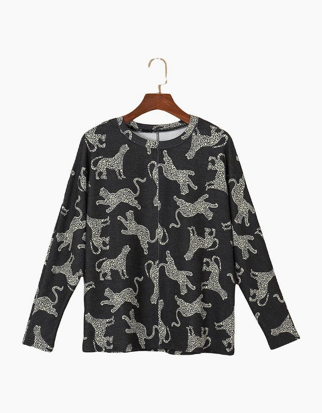 Black Lively Cheetah Print Long Sleeve Top
