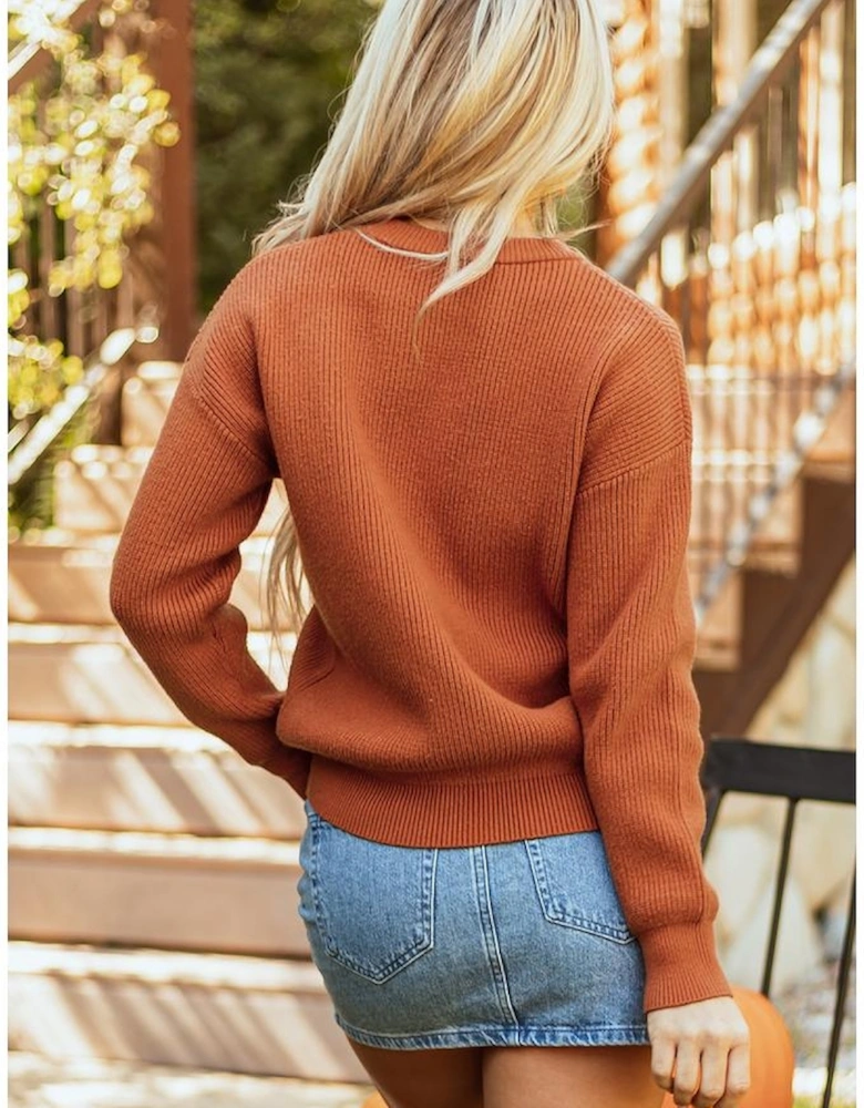 Flamingo Hello Pumpkin Graphic Sweater