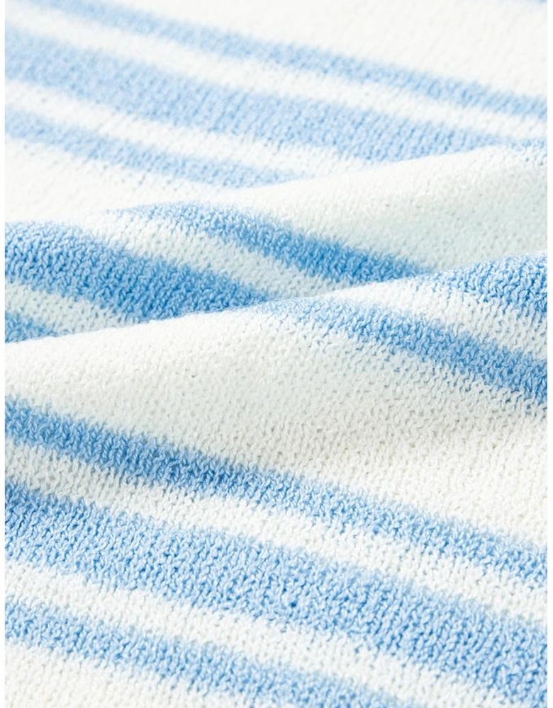 Sky Blue Stripe Boxy Fit Wide Sleeve Sweater T Shirt