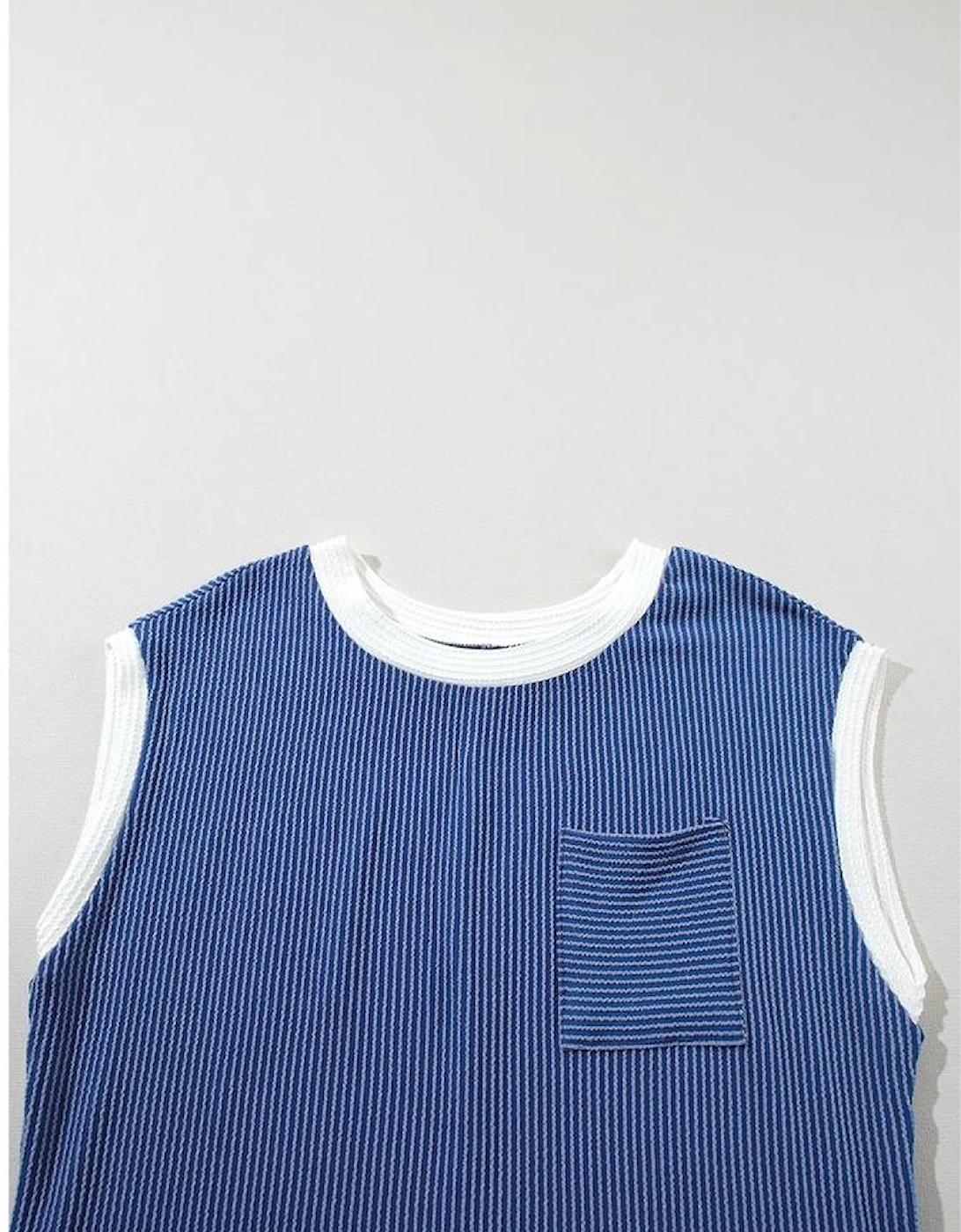 Sail Blue Rib Textured Cap Sleeve T-Shirt Dress