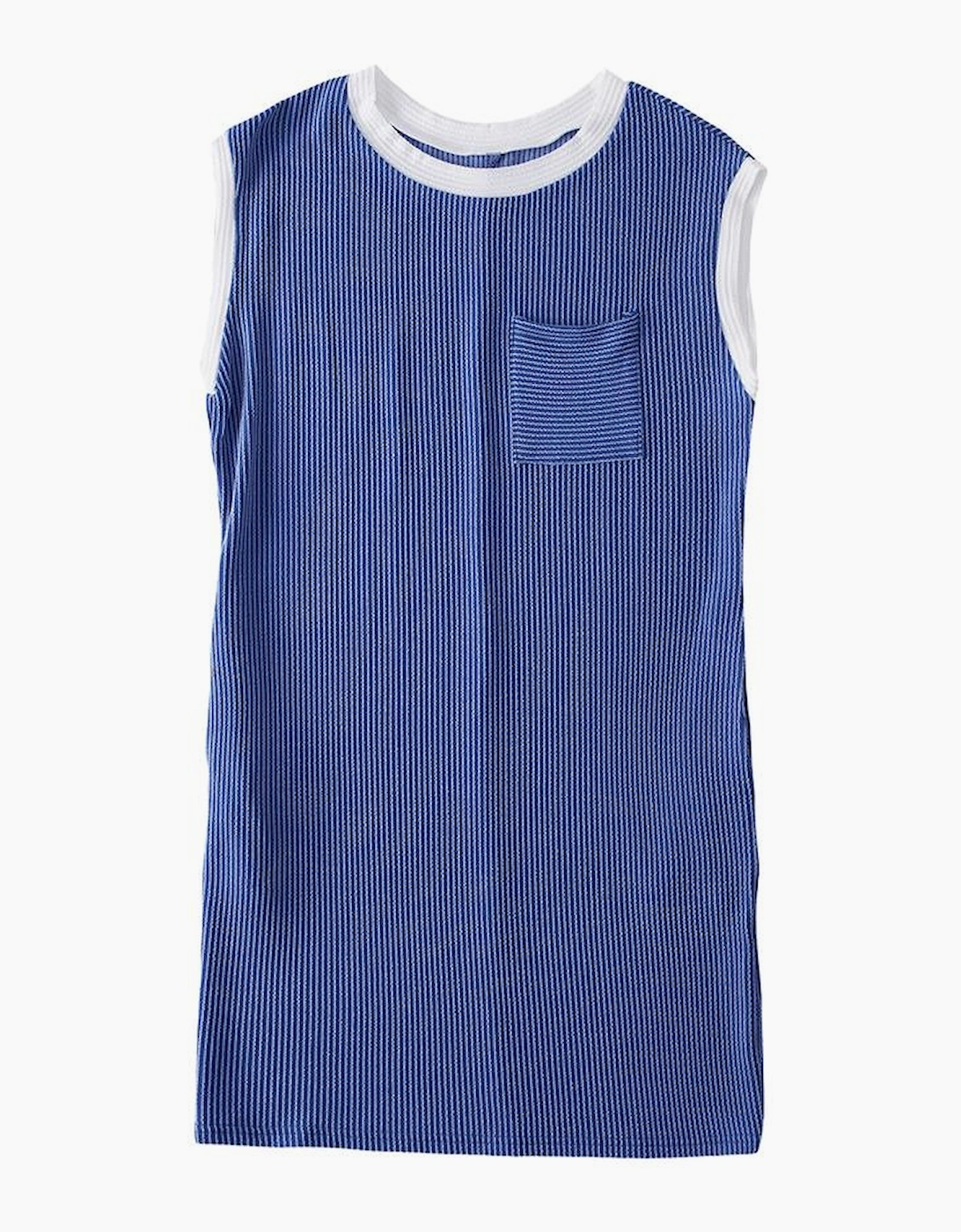 Sail Blue Rib Textured Cap Sleeve T-Shirt Dress