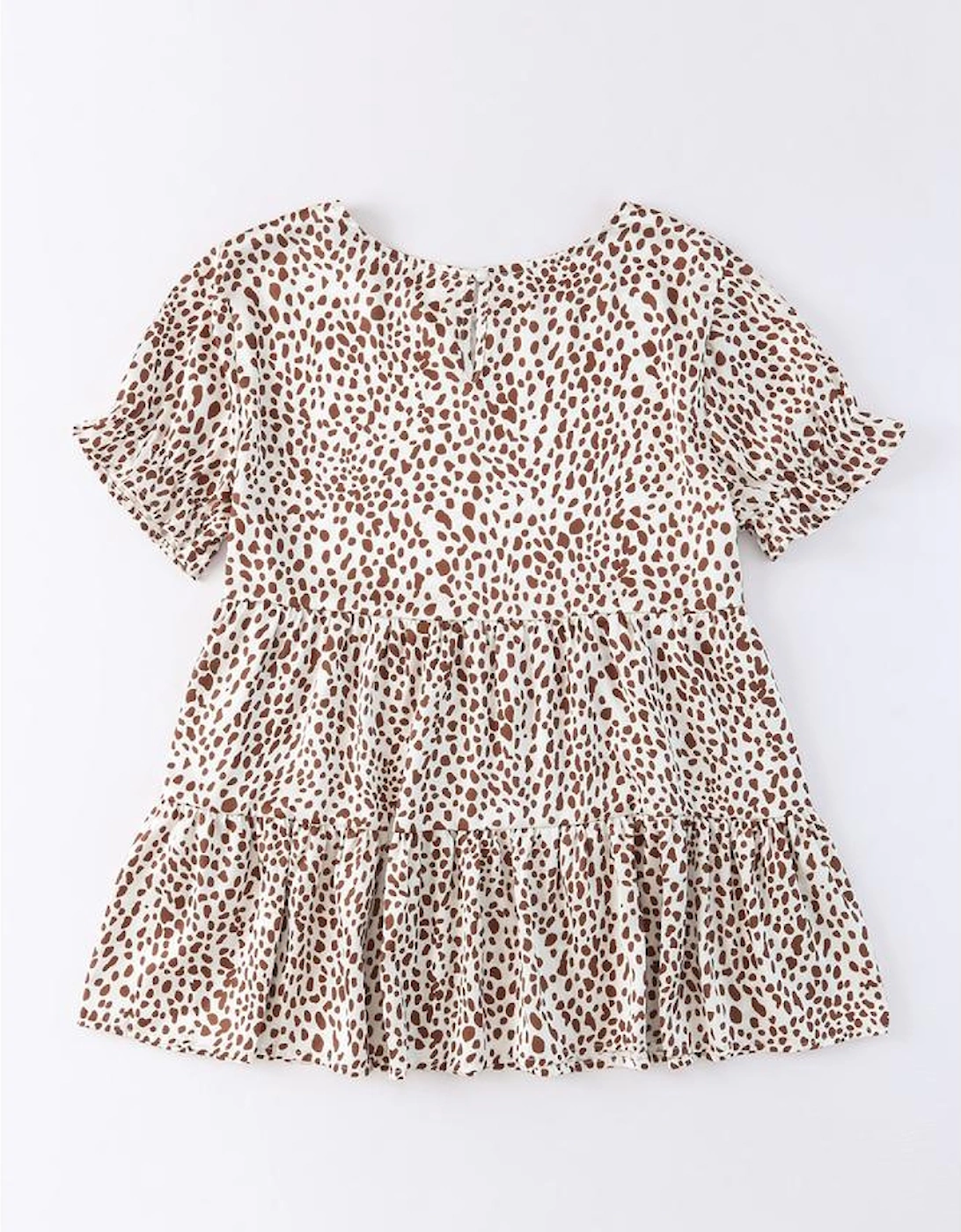 Azura Exchange Leopard Tiered Short Sleeve Top