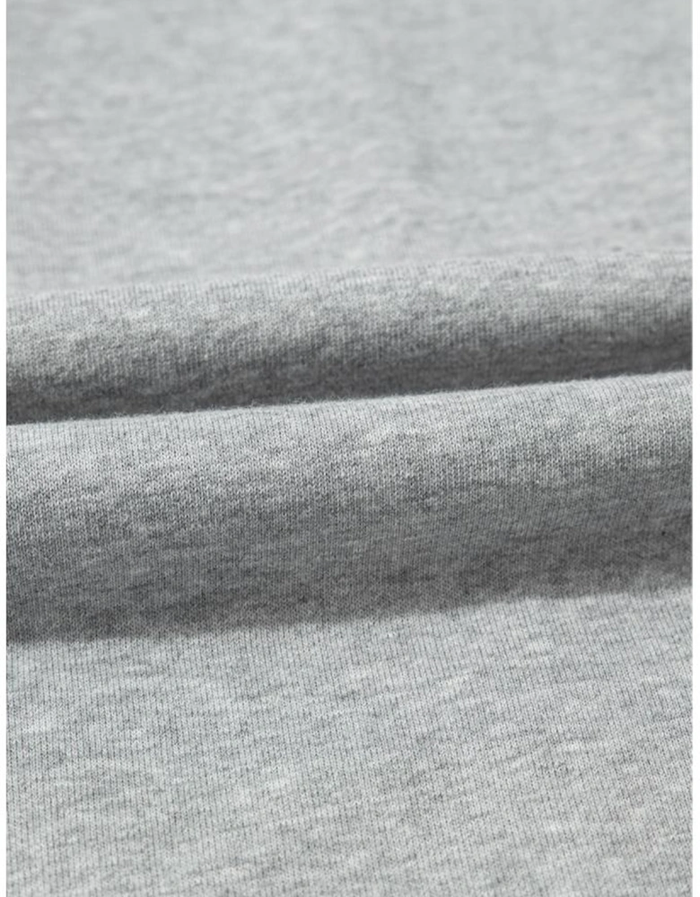 Gray Seamed Drawstring High Waist Wide Leg Sweatpants