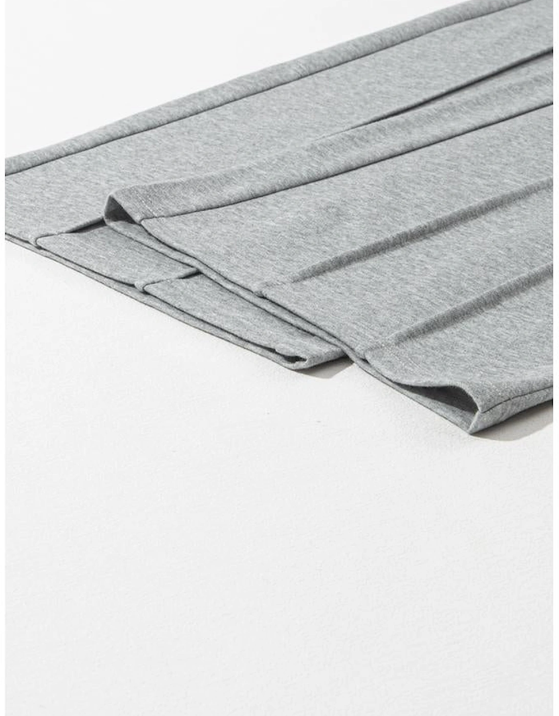 Gray Seamed Drawstring High Waist Wide Leg Sweatpants