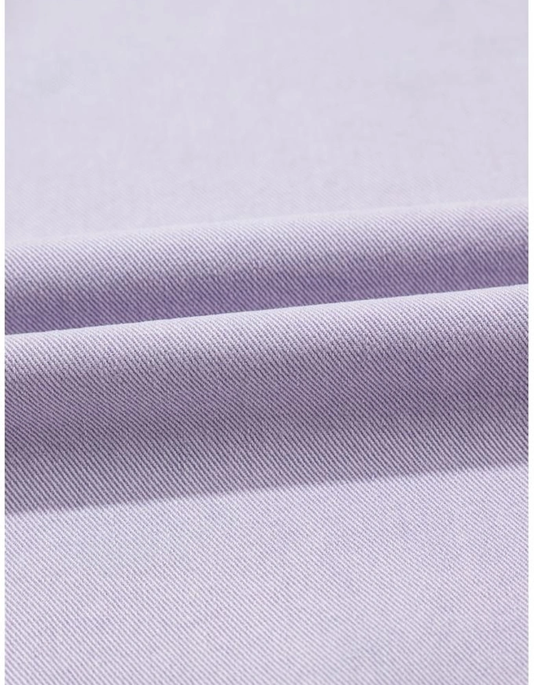 Orchid Petal Short Sleeve Double Chest Pocket Denim Shirt Dress