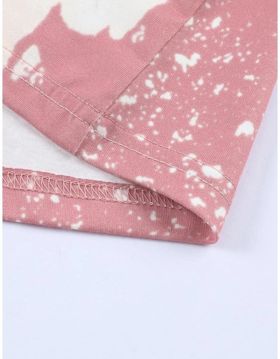 Pink Tie Dye Color Bleached Short Sleeve T Shirt