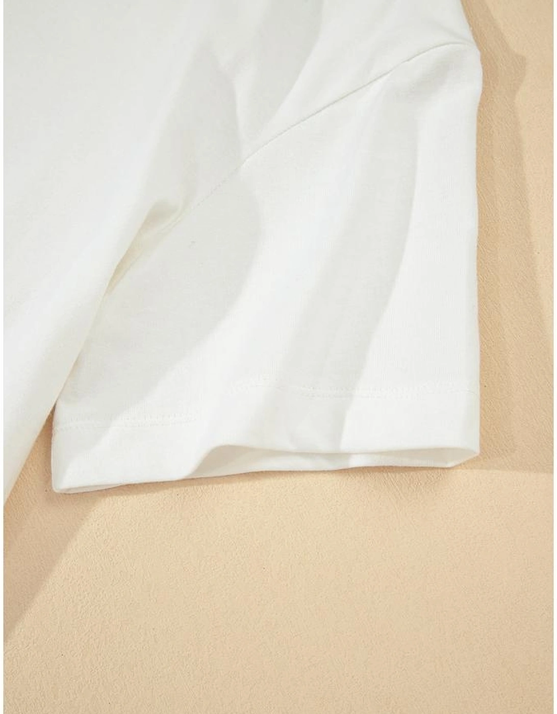 White Drop Shoulder Crew Neck Shift T Shirt Dress