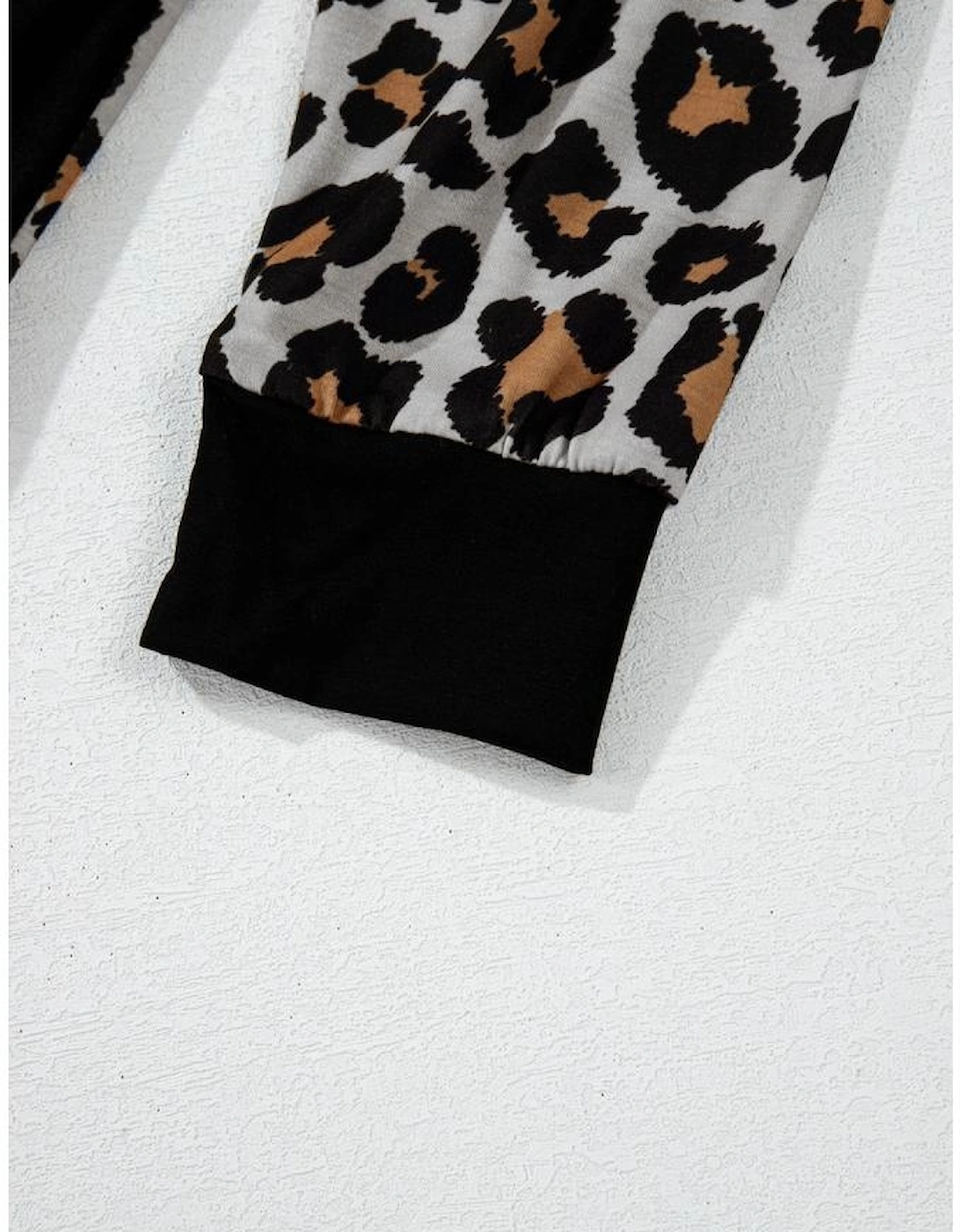 Black Leopard Patched Pocket Open Front Cardigan