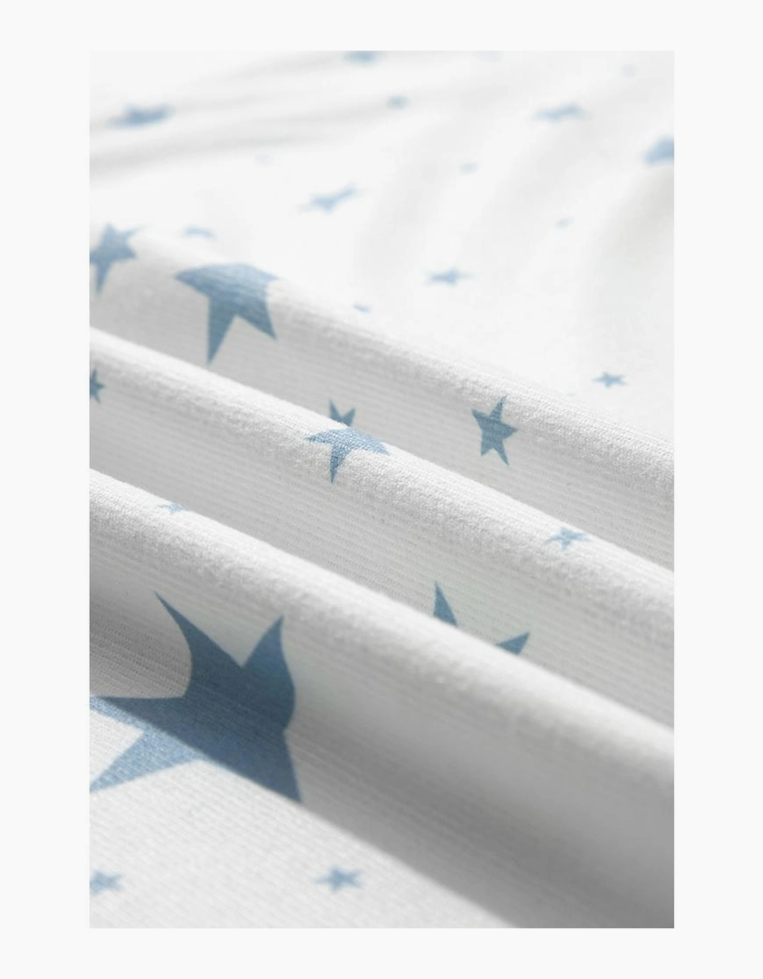 Sky Blue Stars Print Drop Shoulder Oversized T Shirt with Slits
