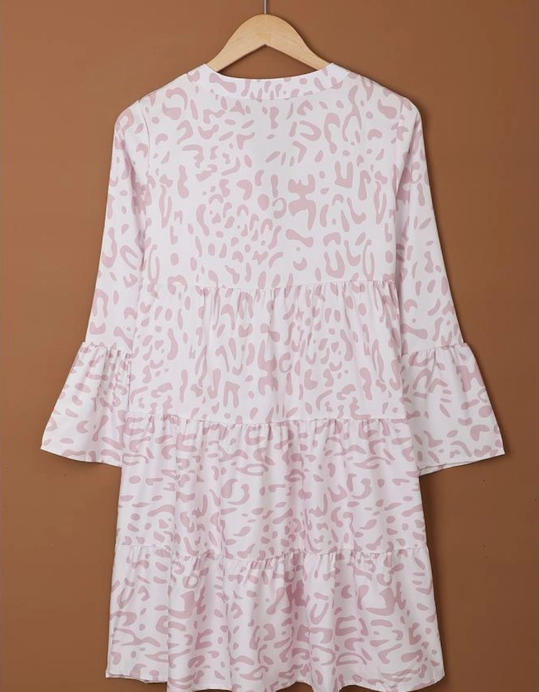 Azura Exchange Leopard Print Ruffle Swing Mini Dress