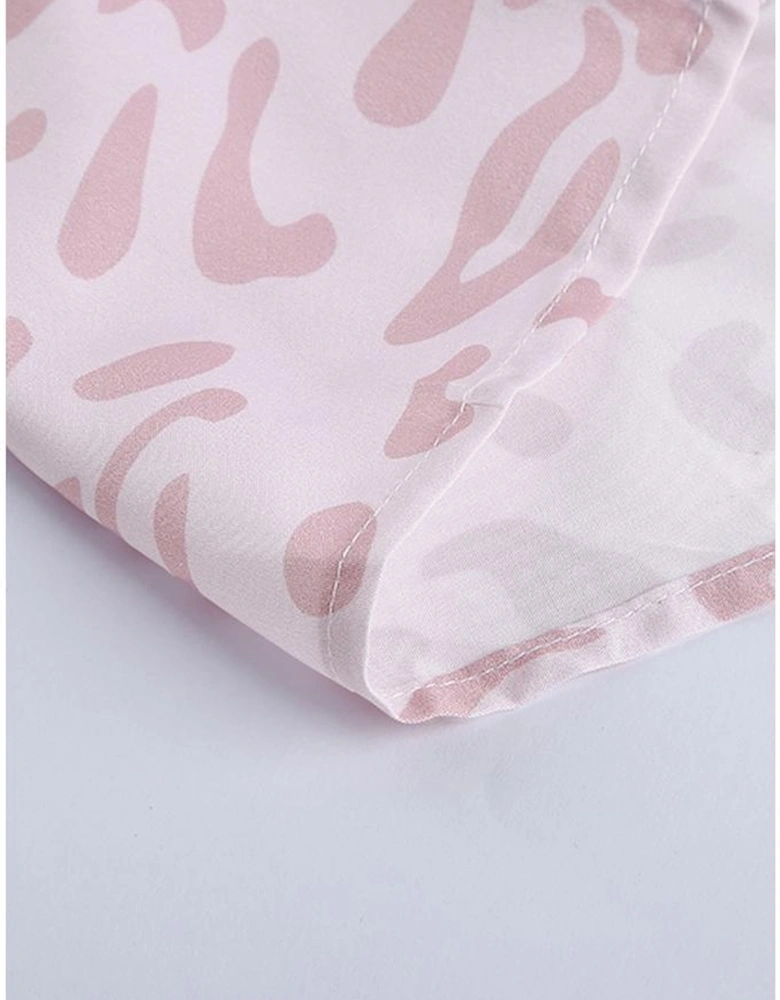 Azura Exchange Leopard Print Ruffle Swing Mini Dress