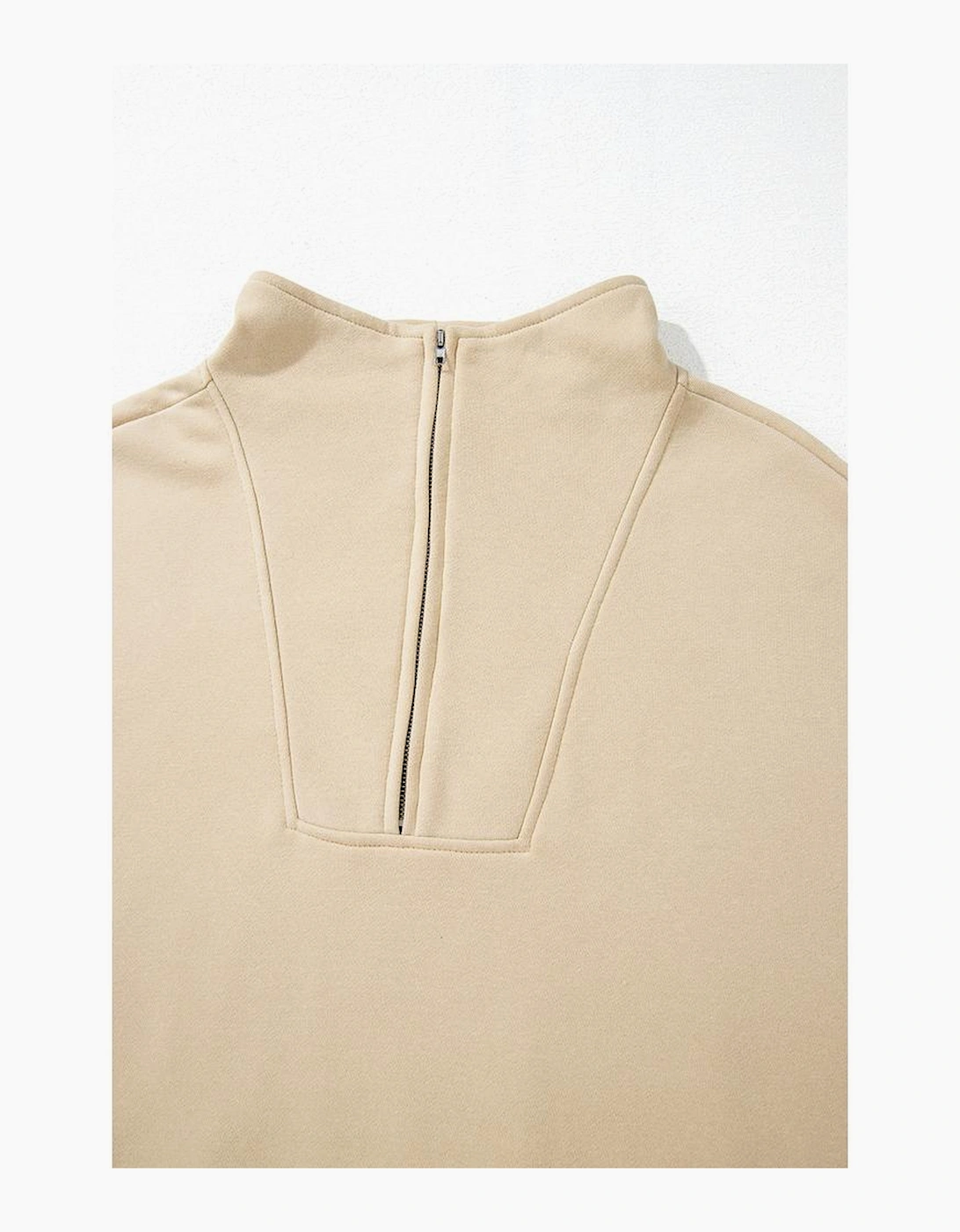 Smoke Gray Zip-up Stand Neck Kangaroo Pocket Sweatshirt