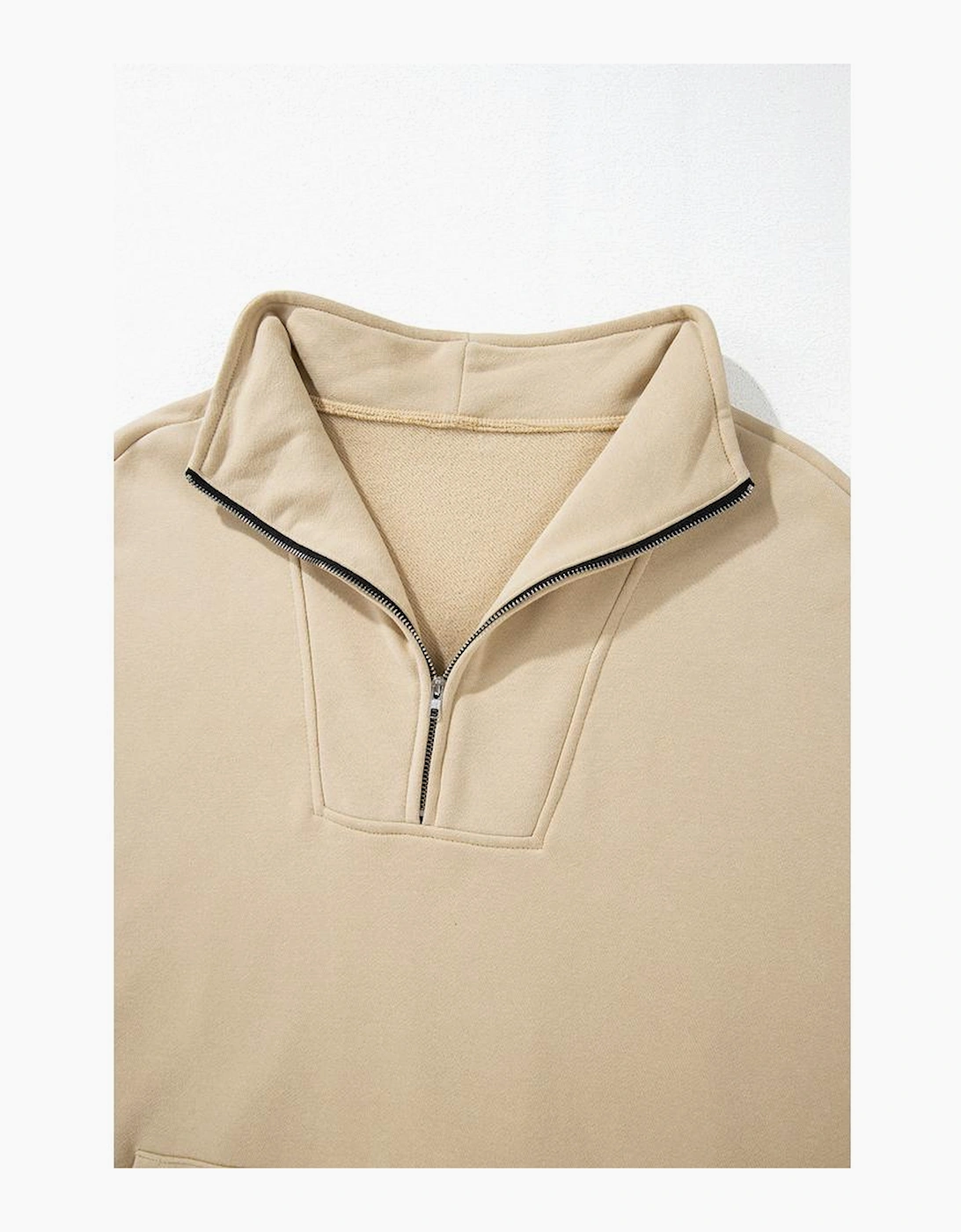 Smoke Gray Zip-up Stand Neck Kangaroo Pocket Sweatshirt, 15 of 14