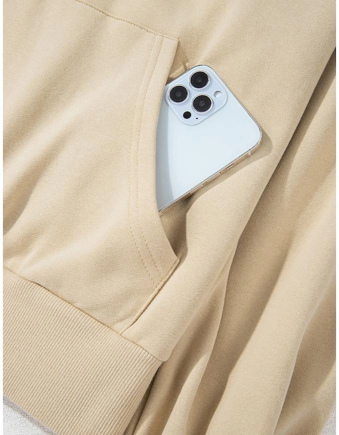 Smoke Gray Zip-up Stand Neck Kangaroo Pocket Sweatshirt