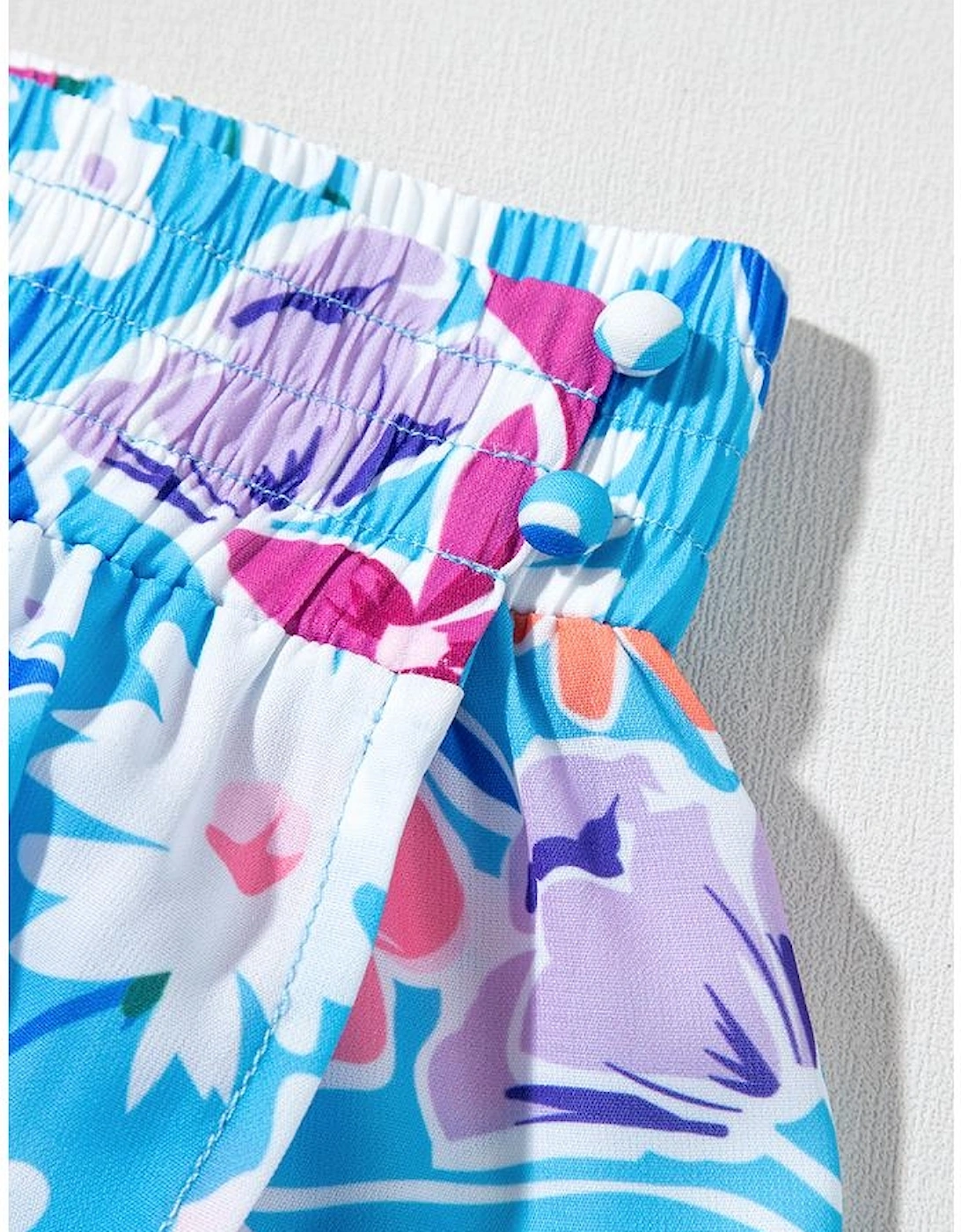 Sky Blue Floral Printed High Waist Split Wrap Long Skirt