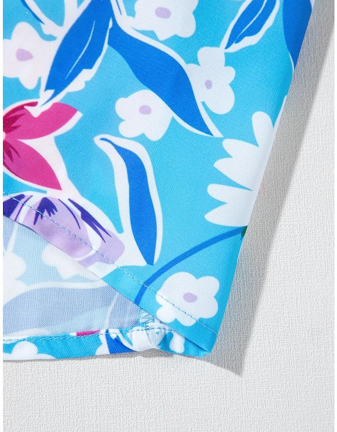 Sky Blue Floral Printed High Waist Split Wrap Long Skirt