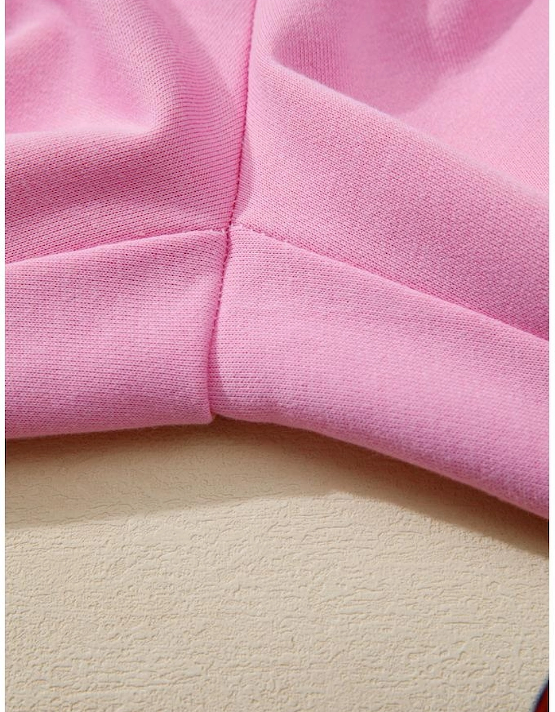 Orchid Bouquet Big Flower Patched Raw Seam Color Block 2 Piece Loose Pant Set