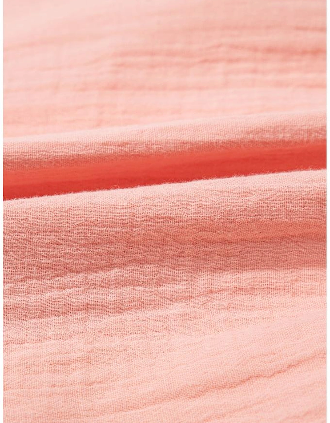 Apricot Pink Plus Size Textured Wide Short Sleeve Babydoll Blouse