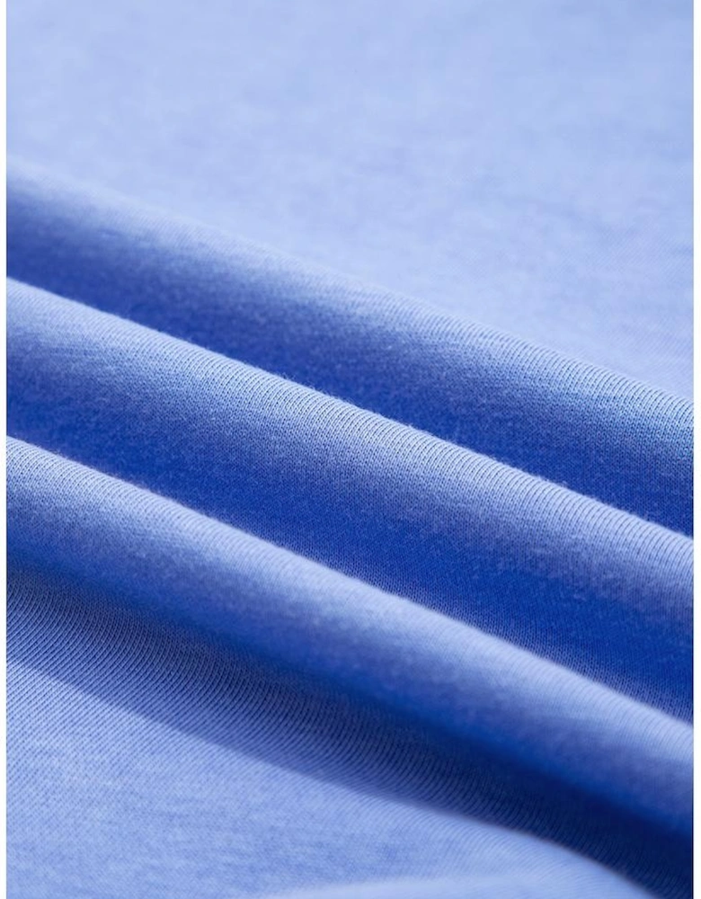 Blue Exposed Seam Floral Mixed Patchwork Relaxed Plus Size Top