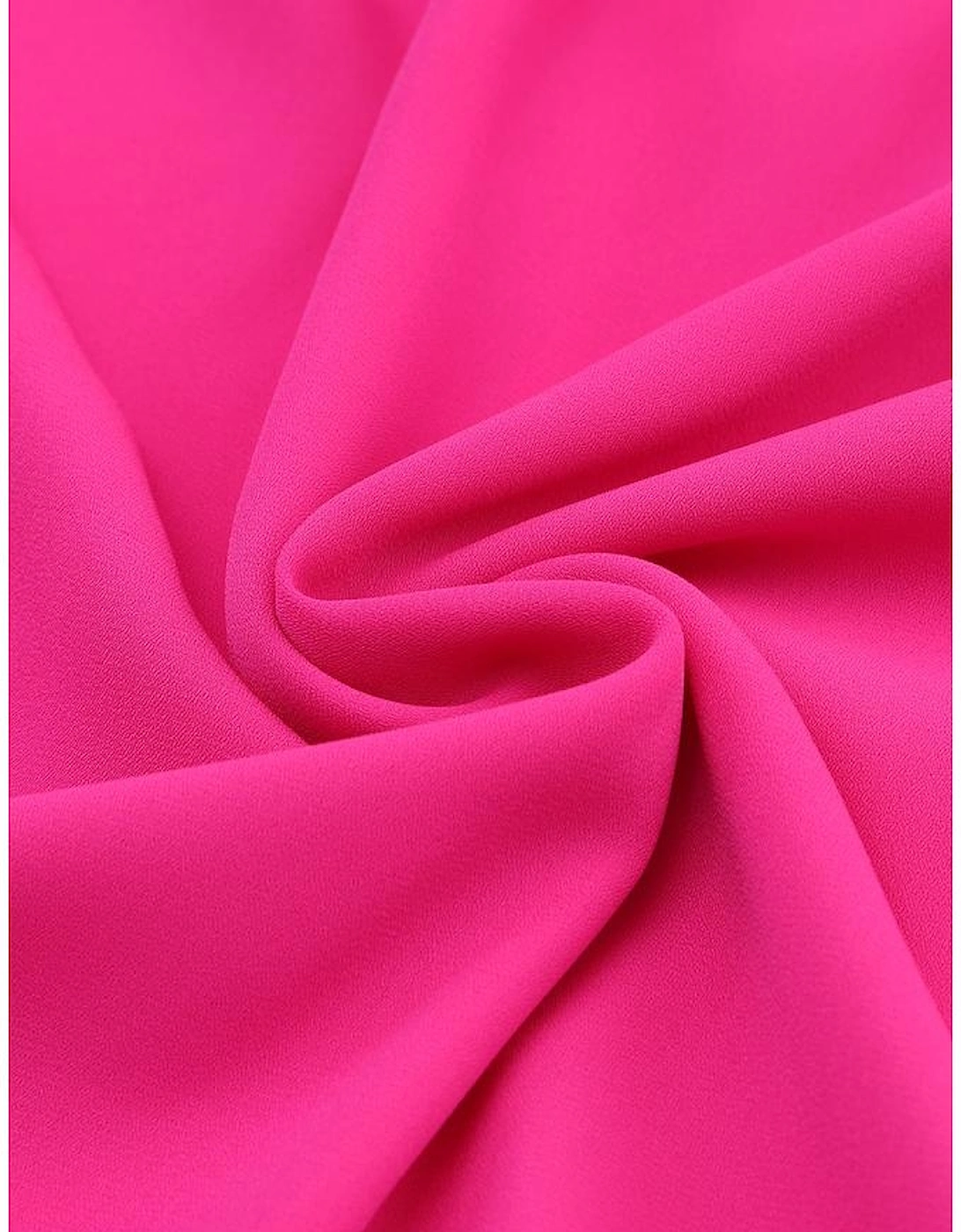 Rose Pleated V Neck Puffy Sleeve Blouse