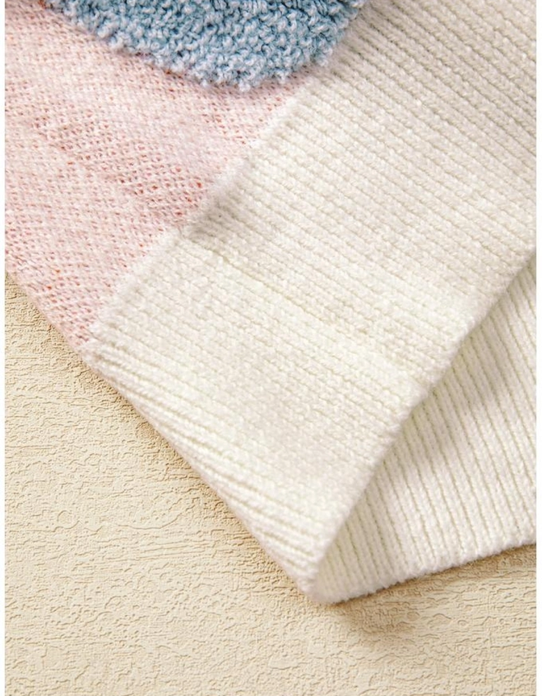 Beige Halloween Cute Pumpkin Pattern Sweater