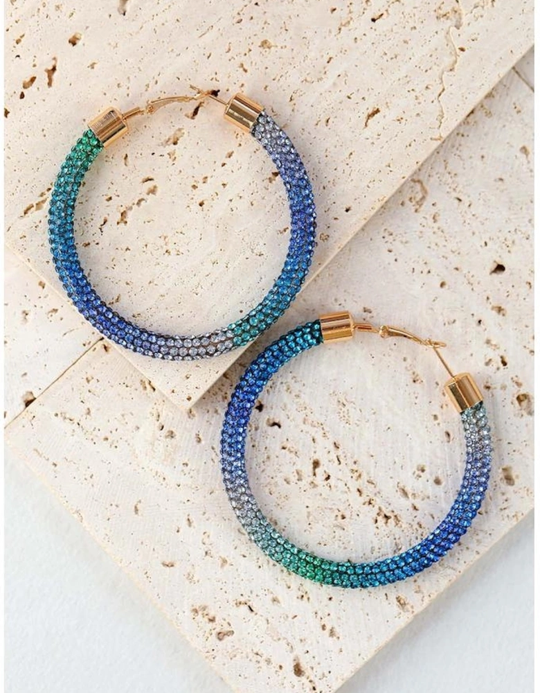 Azura Exchange Diamond Gradient Circle Earrings