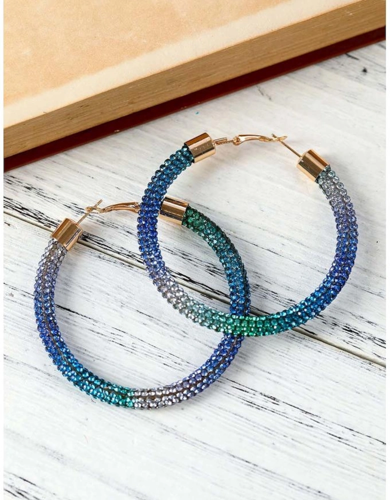 Azura Exchange Diamond Gradient Circle Earrings