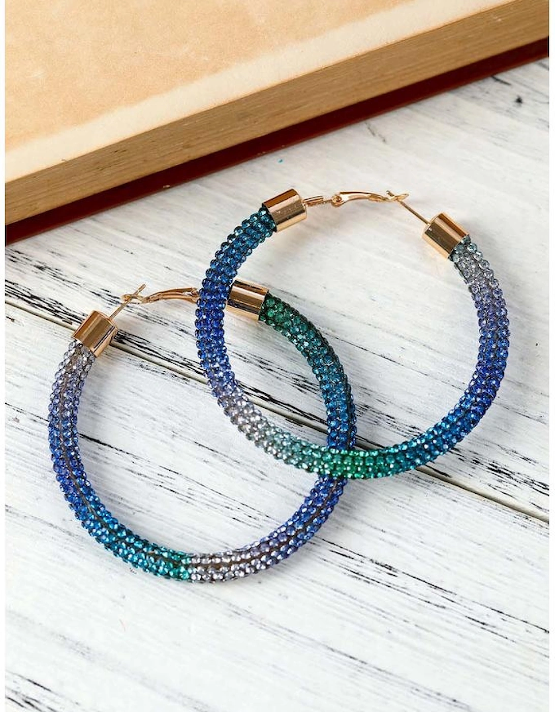 Azura Exchange Diamond Gradient Circle Earrings
