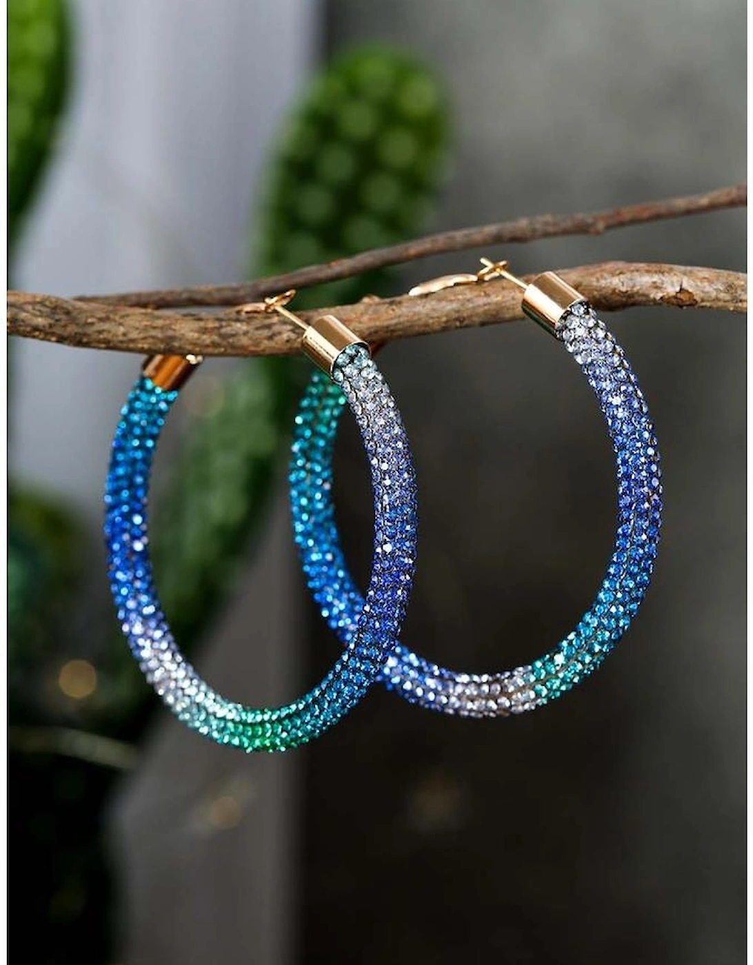 Azura Exchange Diamond Gradient Circle Earrings
