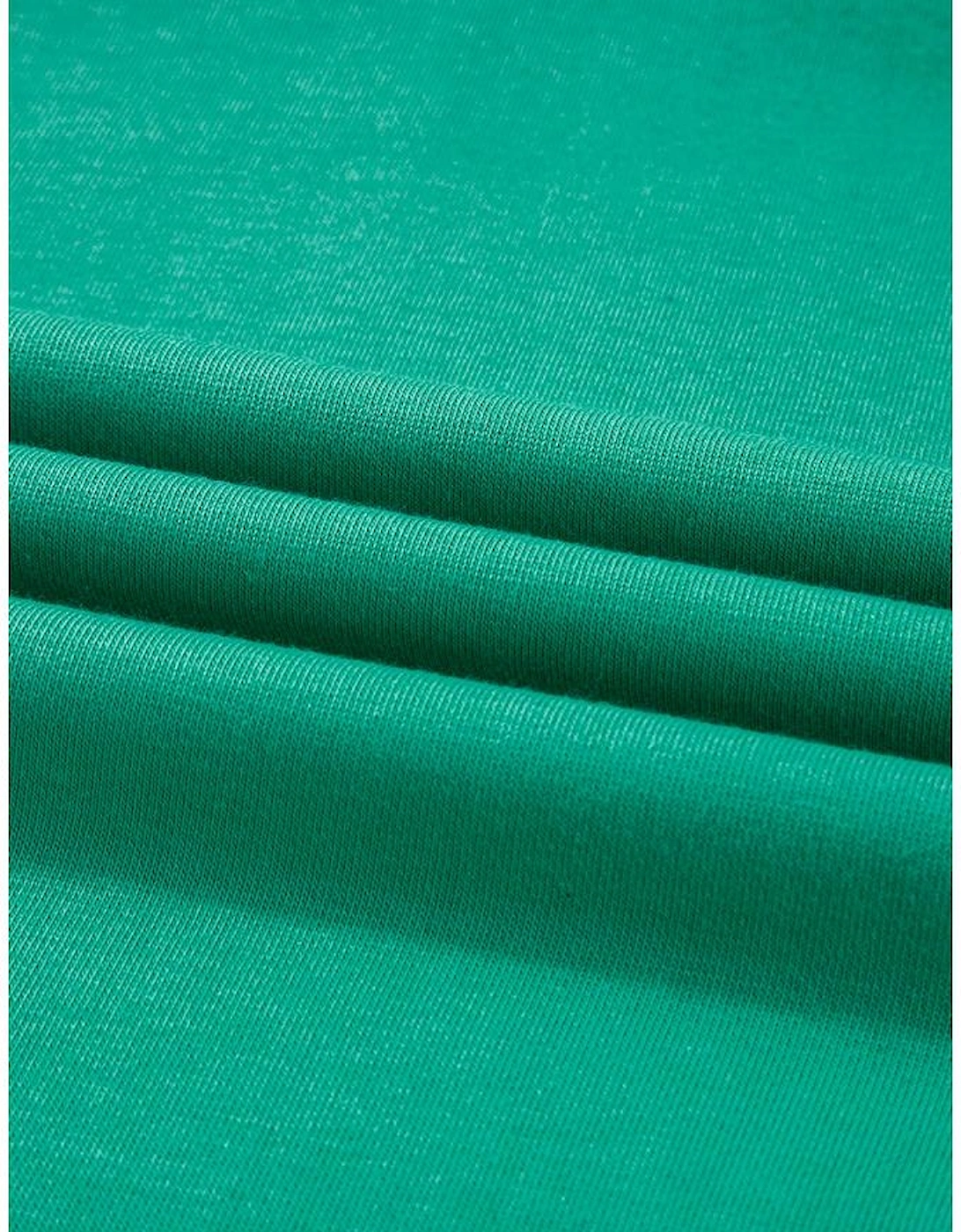 Mint Green Varsity Contrast Striped V Neck Long Sleeve T Shirt Dress with Pockets