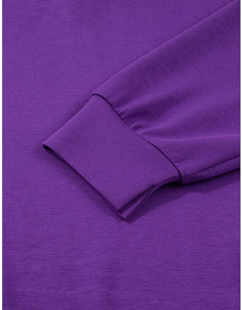 Wisteria Collar Half Zip Pullover Mini Skirt Plus Size 2pcs Set