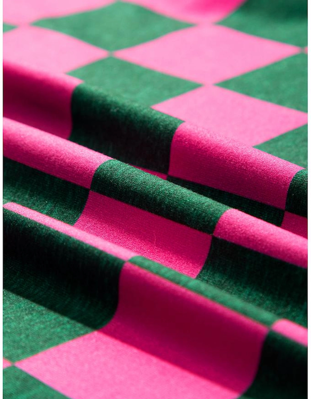 Rose Checkered Print Side Slit High Waist Midi Skirt, 16 of 15