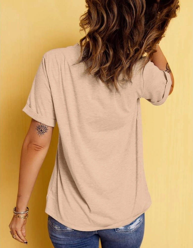 Khaki Rodeo Horse Graphic Western Cowgirl Fashion T Shirt