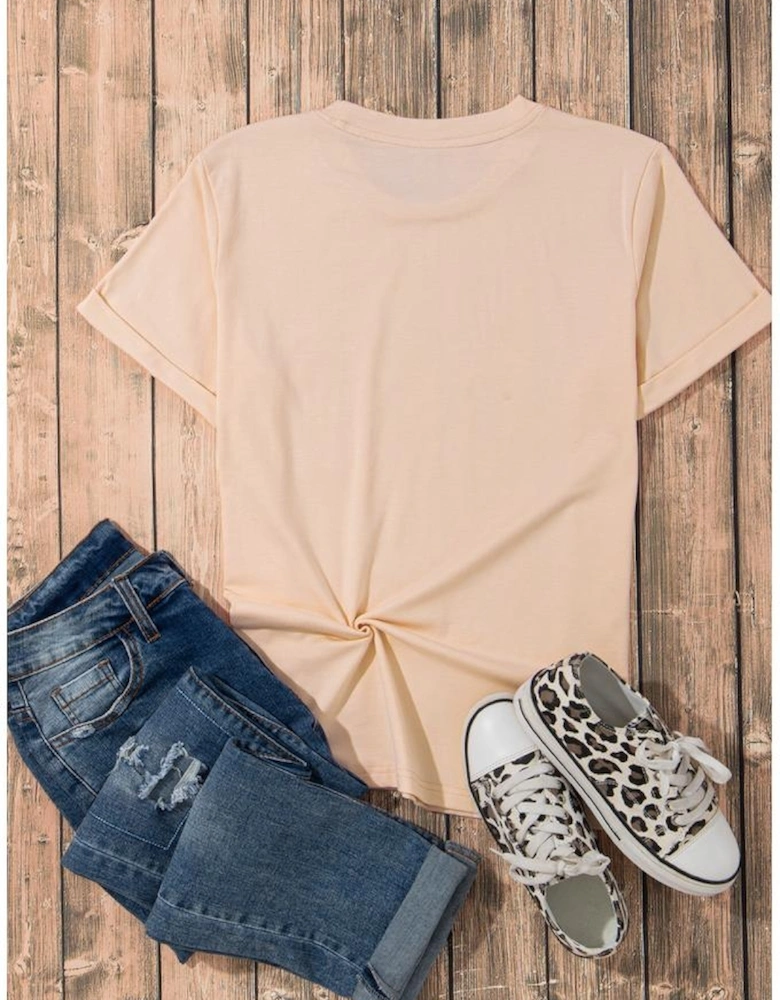 Khaki Rodeo Horse Graphic Western Cowgirl Fashion T Shirt