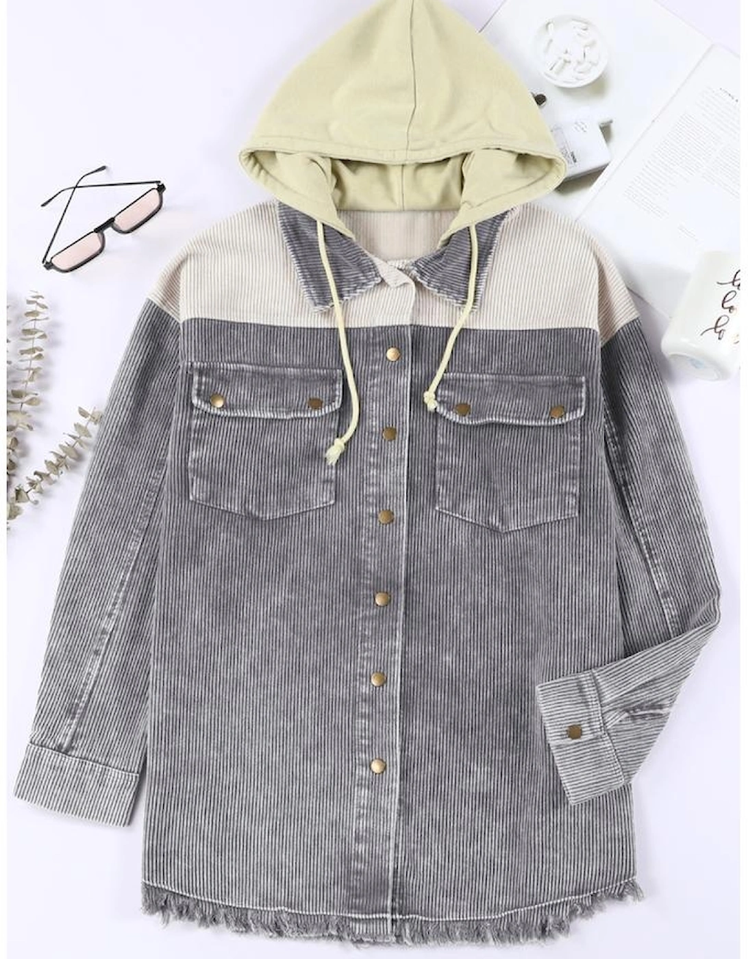 Azura Exchange Button Down Hooded Corduroy Jacket, 14 of 13