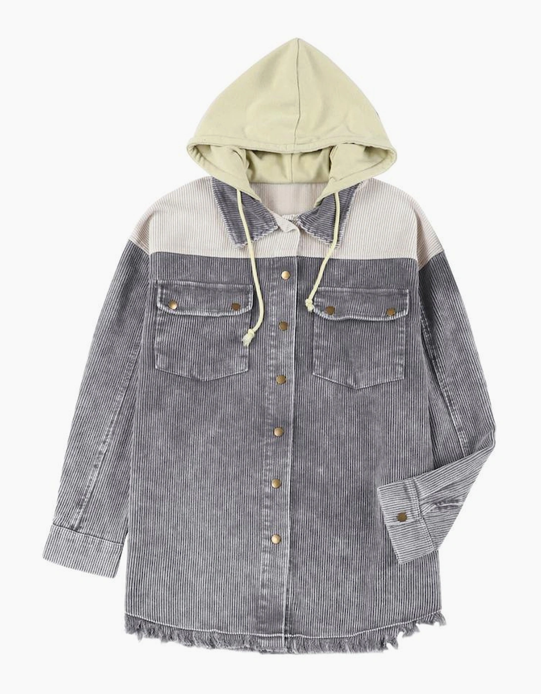Azura Exchange Button Down Hooded Corduroy Jacket