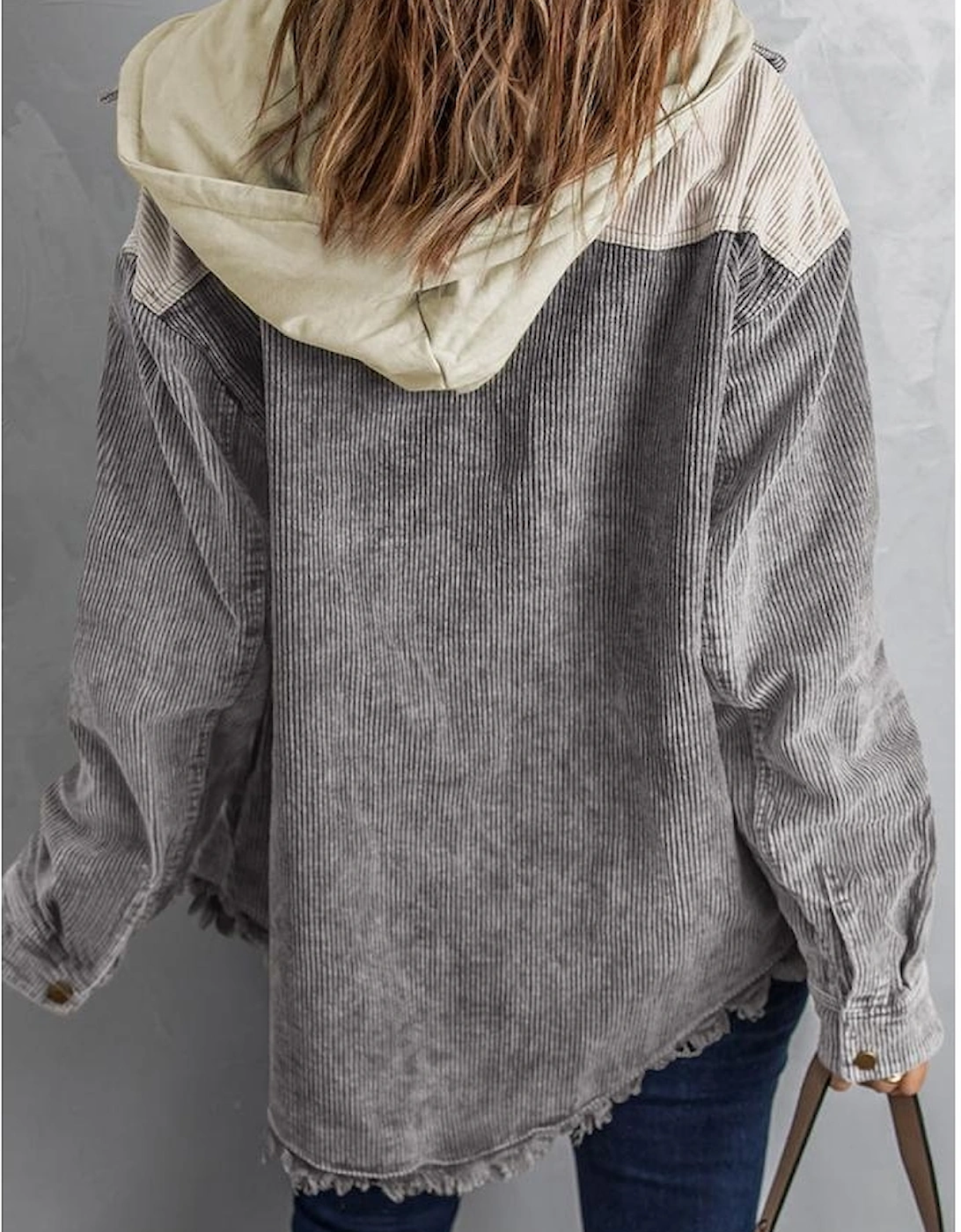 Azura Exchange Button Down Hooded Corduroy Jacket