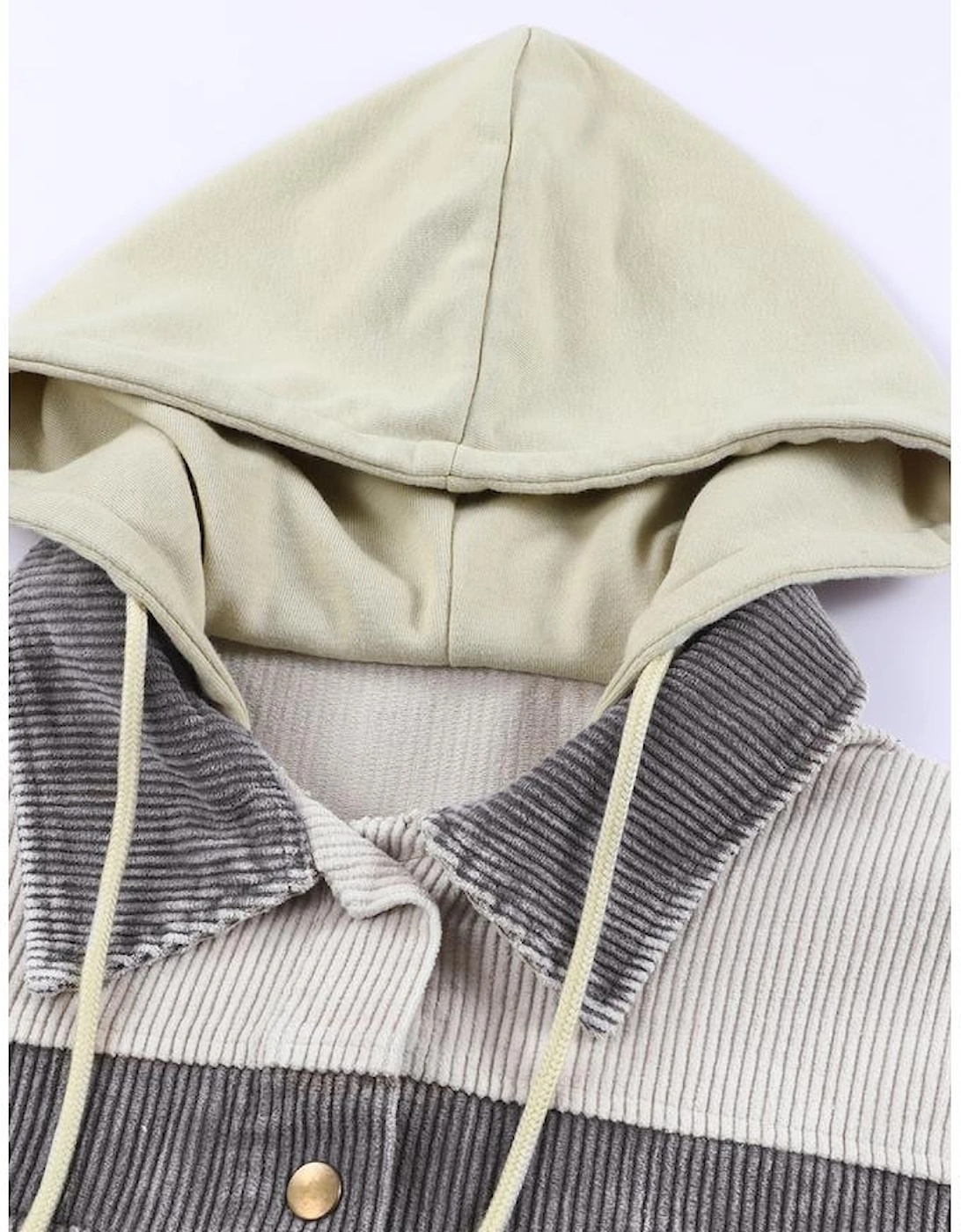 Azura Exchange Button Down Hooded Corduroy Jacket