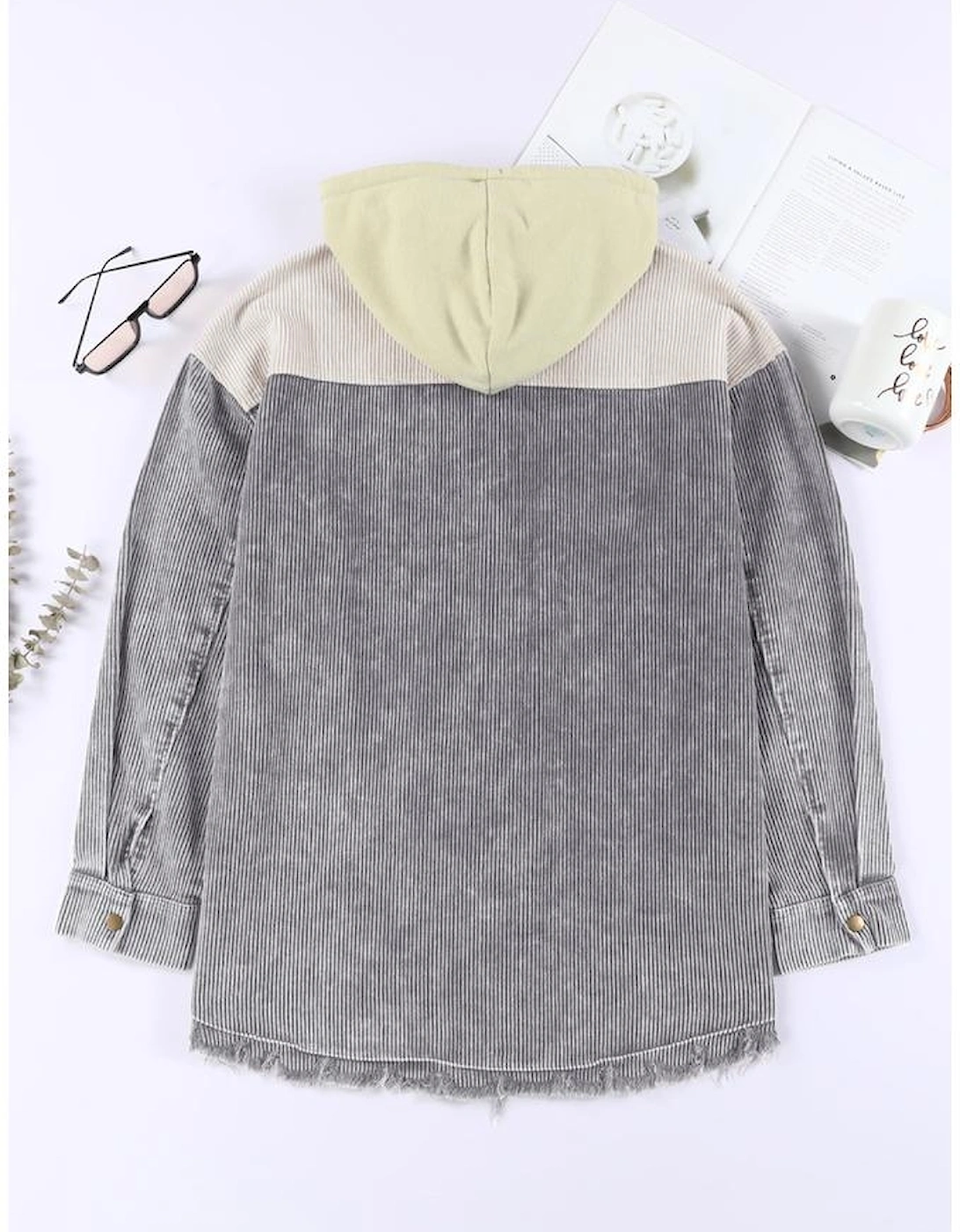 Azura Exchange Button Down Hooded Corduroy Jacket