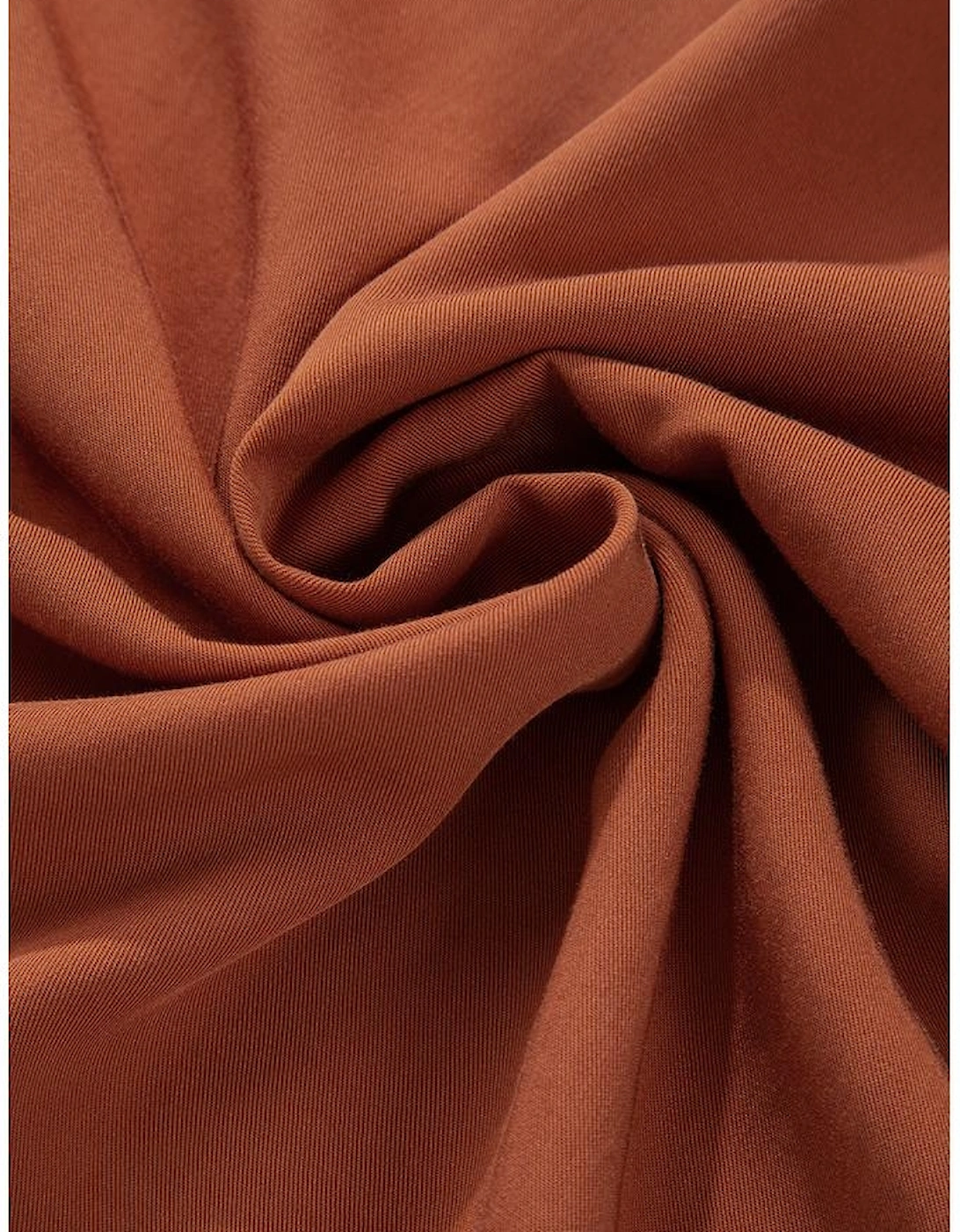 Chestnut Mineral Wash Cargo Pocket Drawstring Waist Maxi Skirt