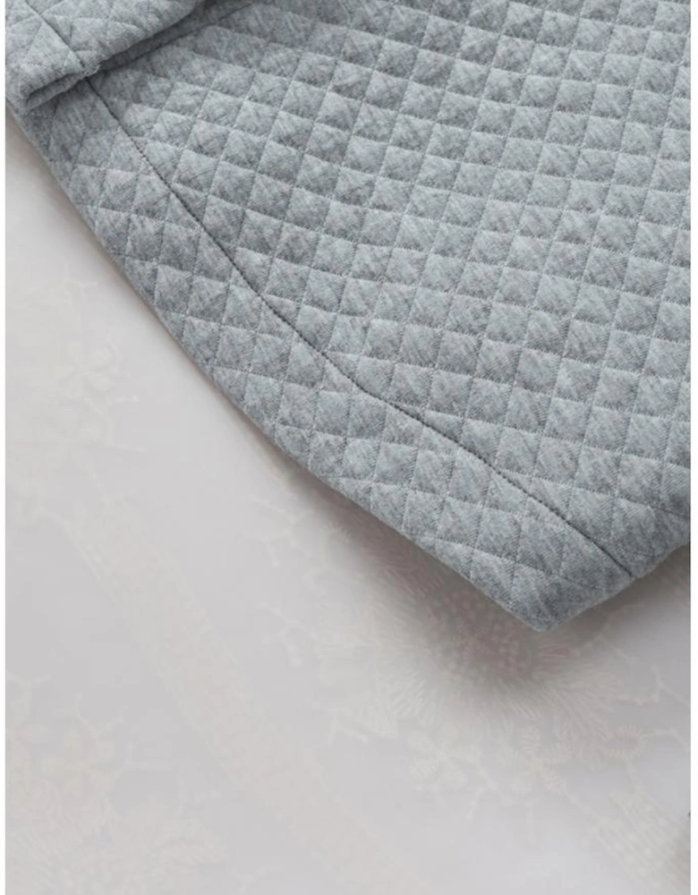 Gray Retro Quilted Flap Pocket Button Shacket