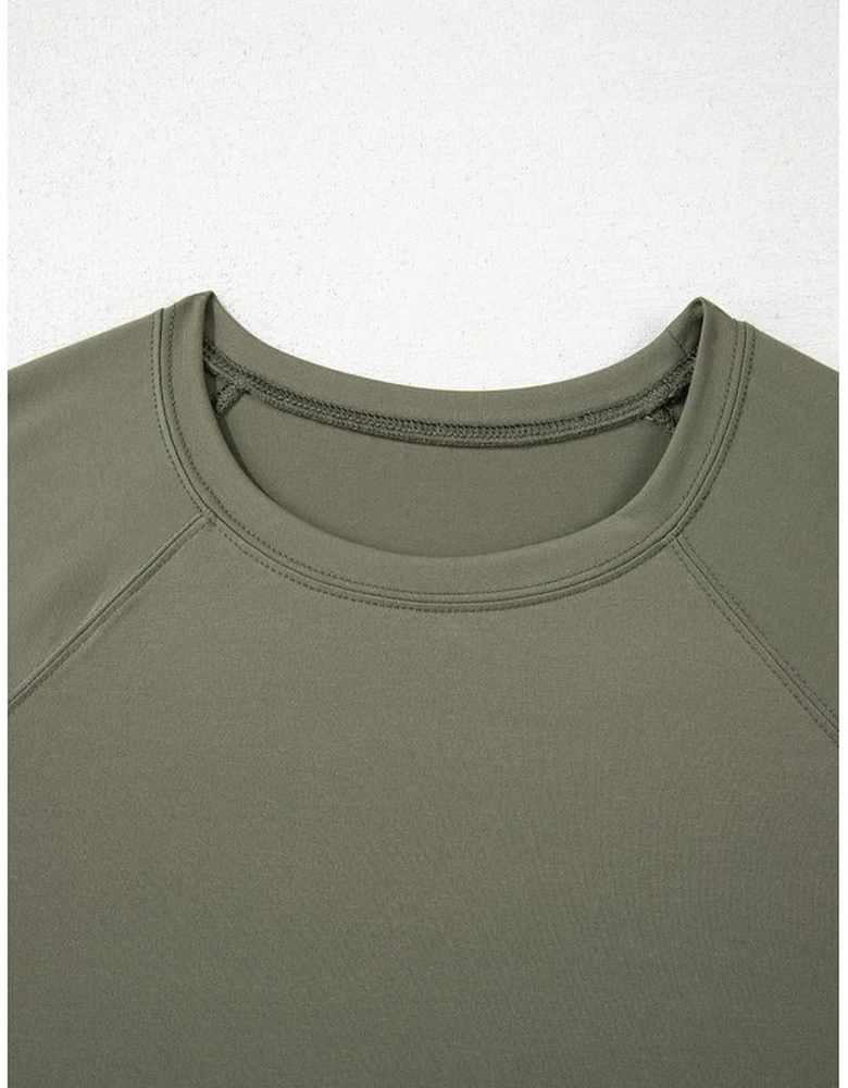 Seagrass Raw Hem Loose Tee and Wide Leg Pants Set