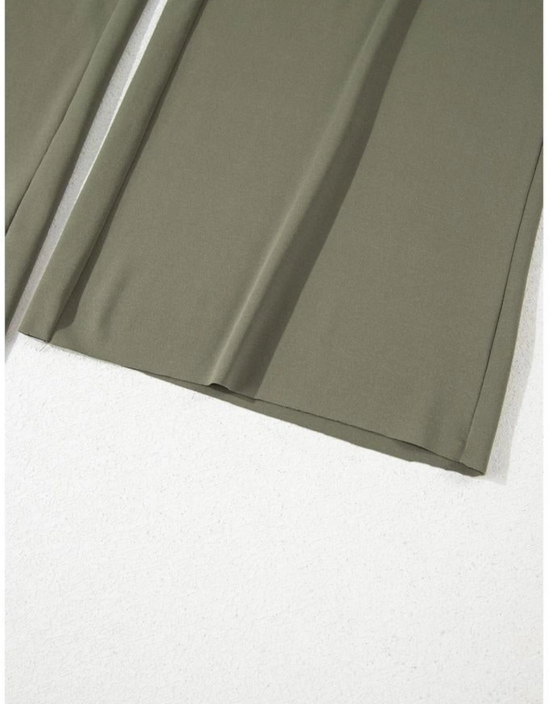 Seagrass Raw Hem Loose Tee and Wide Leg Pants Set