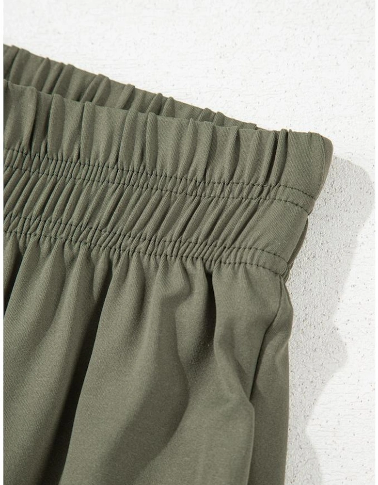 Seagrass Raw Hem Loose Tee and Wide Leg Pants Set