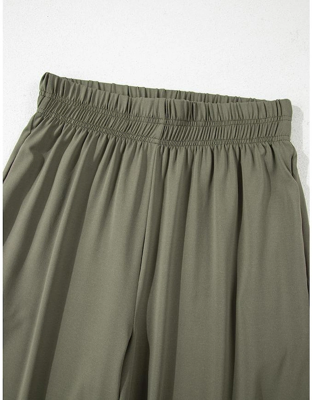 Seagrass Raw Hem Loose Tee and Wide Leg Pants Set