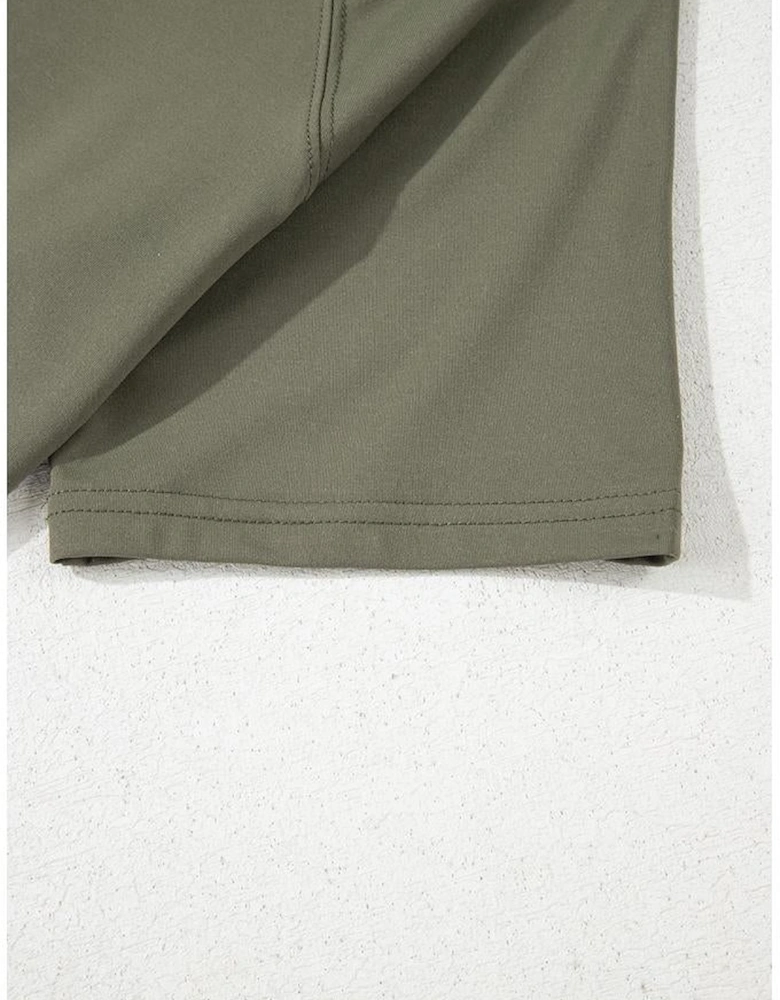 Seagrass Raw Hem Loose Tee and Wide Leg Pants Set